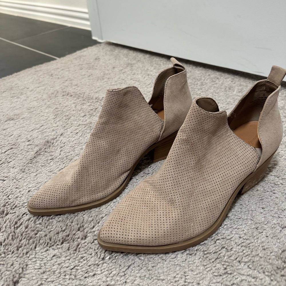 Target Beige Suede Ankle Boots - Size 8